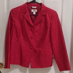 Talbots Petites Pure Silk Red Blazer Size 4